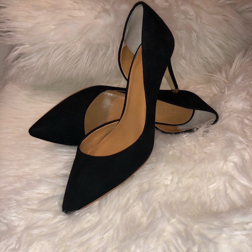 J. Crew Factory Black Suede D’Orsay heels  Sz 7